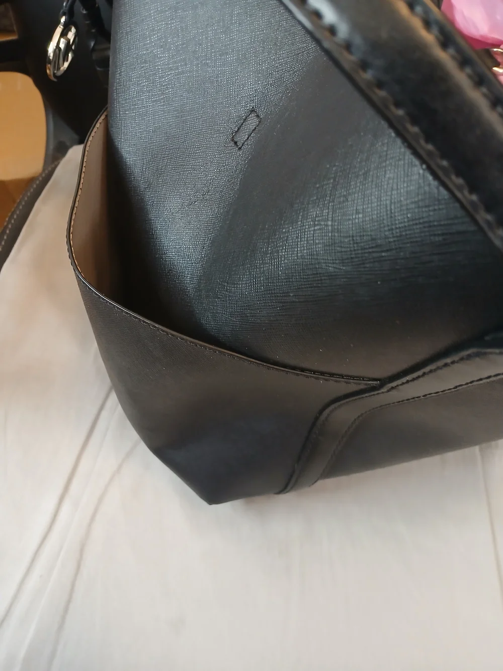 Michael Kors Black Leather Tote Bag with Tassel